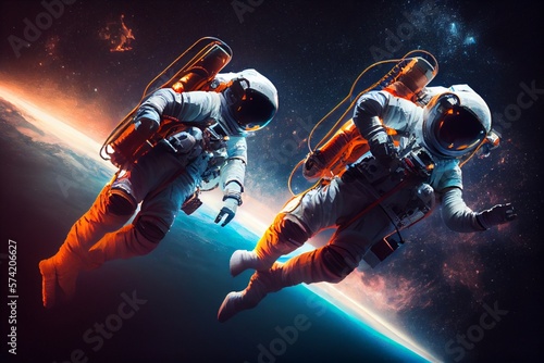 Astronaut in outer space. Generative AI, Generative, AI