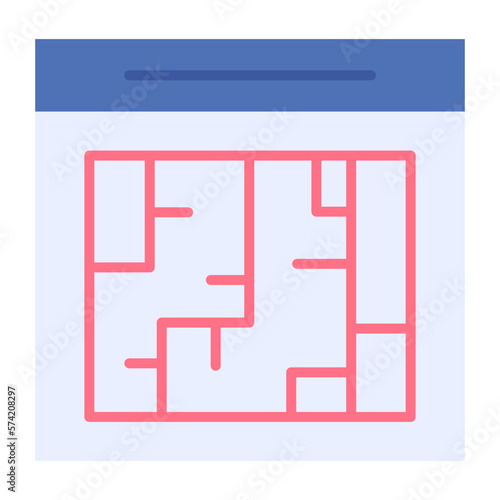 Evacuation Plan Flat Multicolor Icon