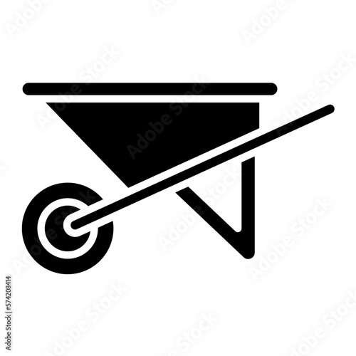 Wheel Barrow Glyph Icon