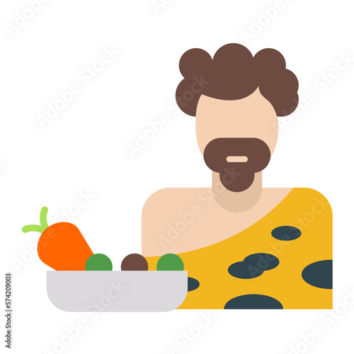 Gatherer Male Flat Multicolor Icon