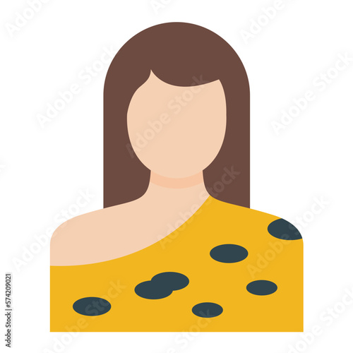 Cavewoman Flat Multicolor Icon
