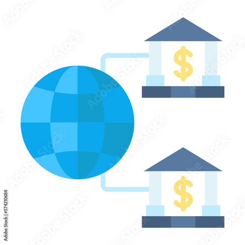 Internet Banking Flat Multicolor Icon