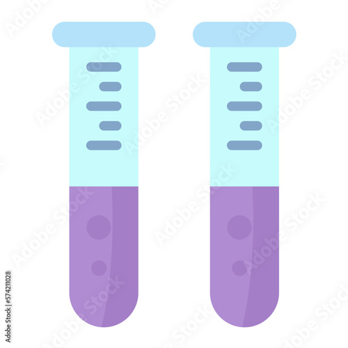 Test Tubes Flat Multicolor Icon