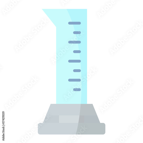 Graduated Cylinder Flat Multicolor Icon