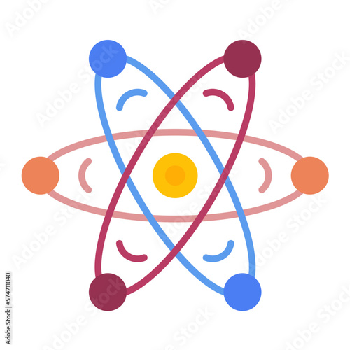 Atom Flat Multicolor Icon
