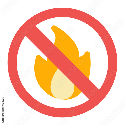 No Fire Flat Multicolor Icon