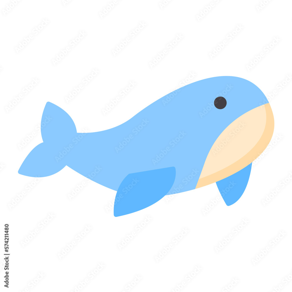 Whale Flat Multicolor Icon Whale Flat Multicolor Icon
