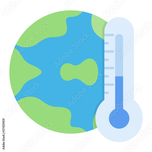 Global Warming Flat Multicolor Icon