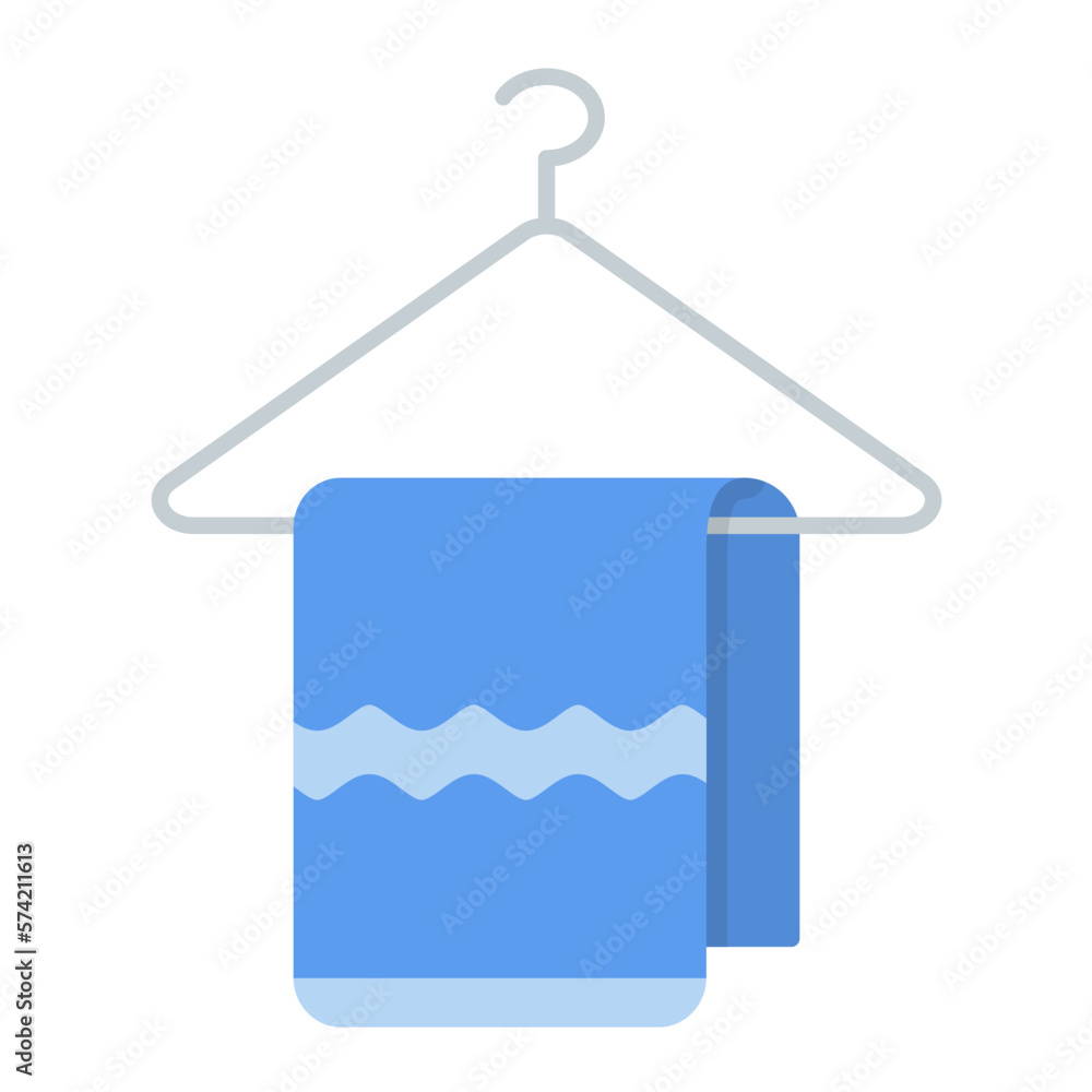 Towel Hanger Flat Multicolor Icon Towel Hanger Flat Multicolor Icon