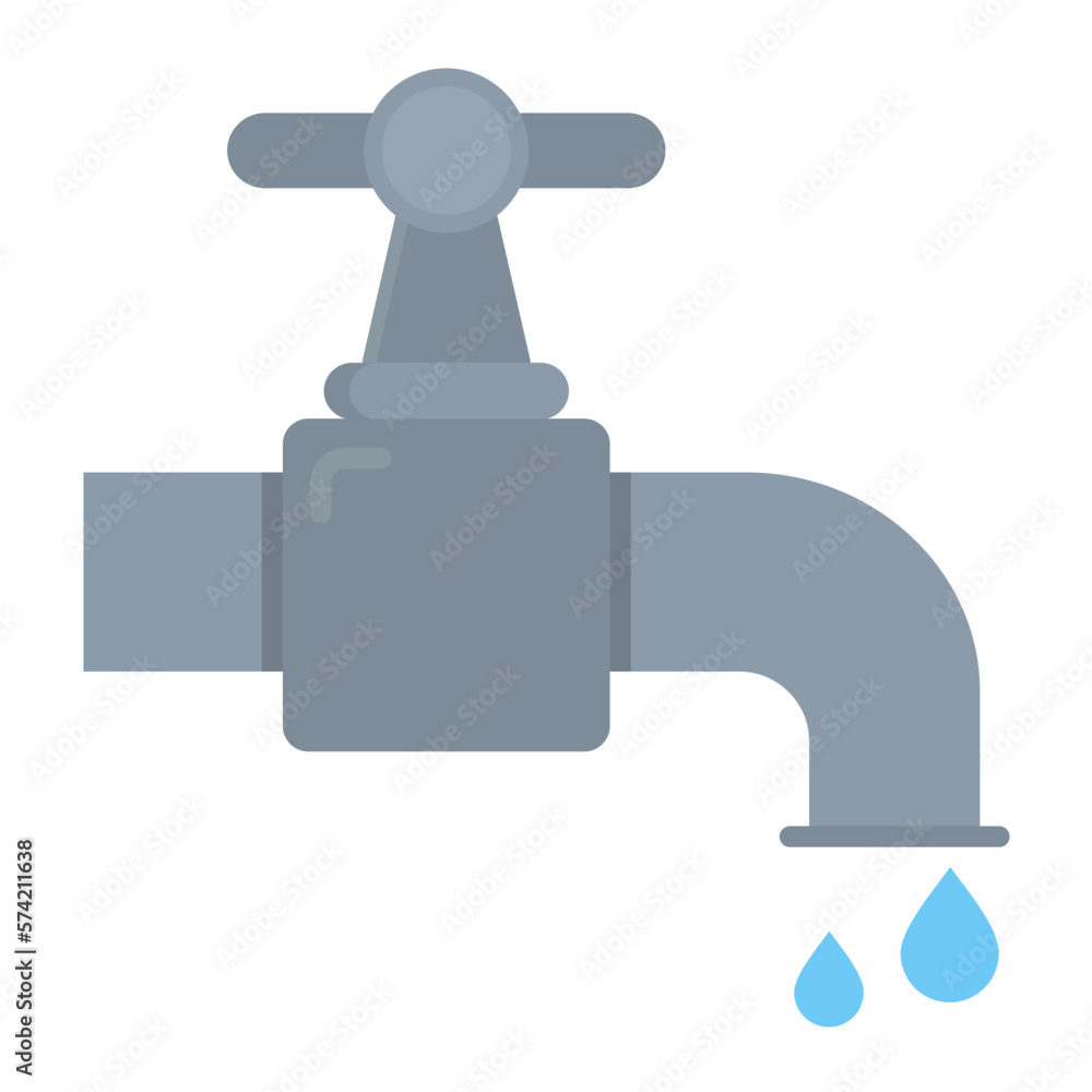 Water Tap Flat Multicolor Icon Water Tap Flat Multicolor Icon