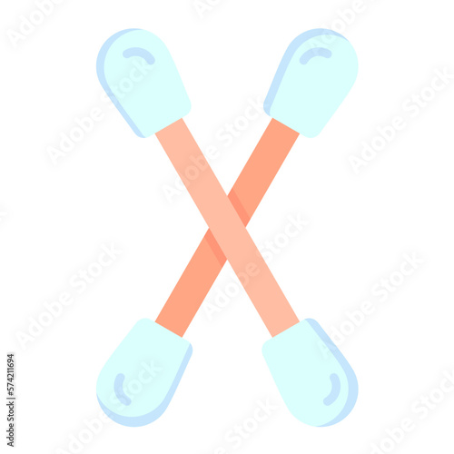 Cotton Swabs Flat Multicolor Icon