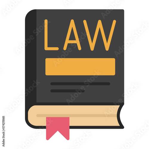 Law Book Flat Multicolor Icon