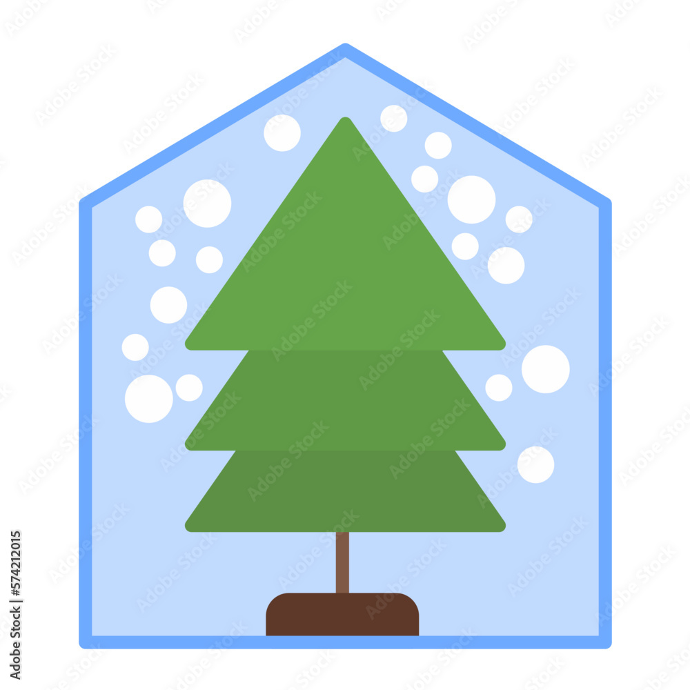 Fototapeta premium Pine Flat Multicolor Icon