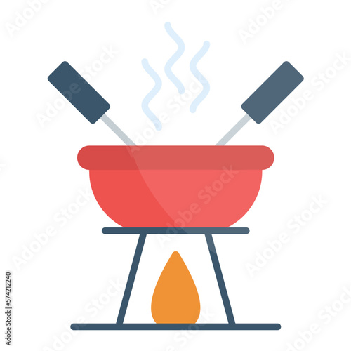 Fondue Flat Multicolor Icon