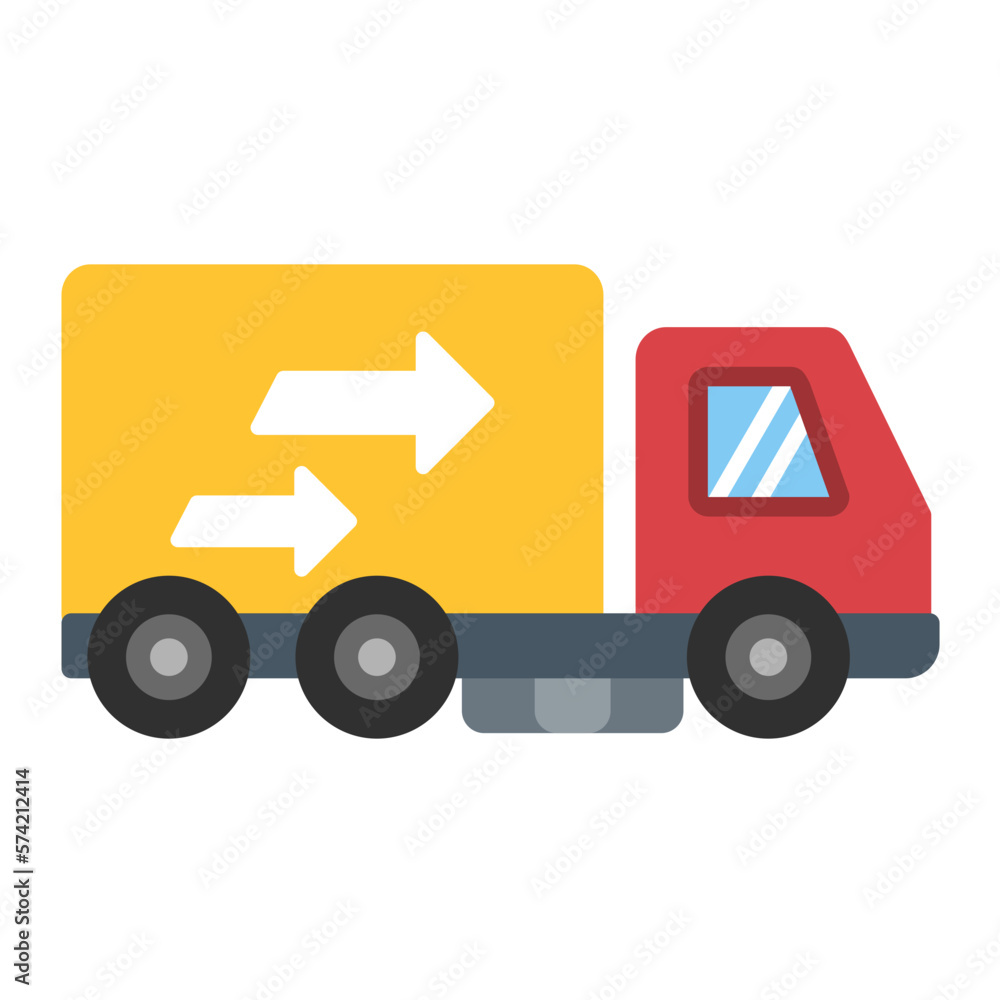 Cargo Truck Flat Multicolor Icon Cargo Truck Flat Multicolor Icon