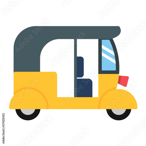 Tuk Tuk Flat Multicolor Icon