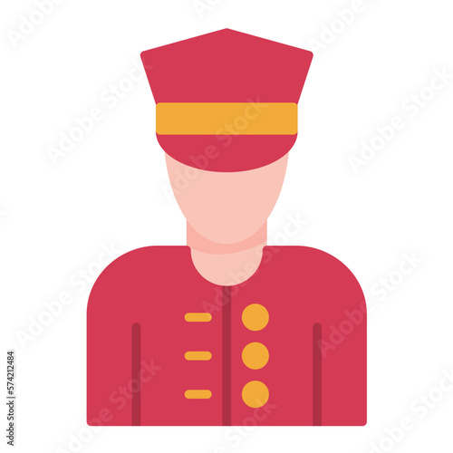 Doorman Flat Multicolor Icon