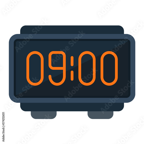 Digital Clock Flat Multicolor Icon
