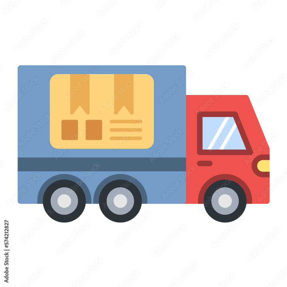 Delivery Truck Flat Multicolor Icon Delivery Truck Flat Multicolor Icon