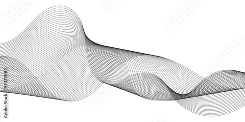 Abstract wavy grey blend technology liens on white background. Digital frequency track equalizer. Abstract frequency sound wave lines and twisted curve lines background. 