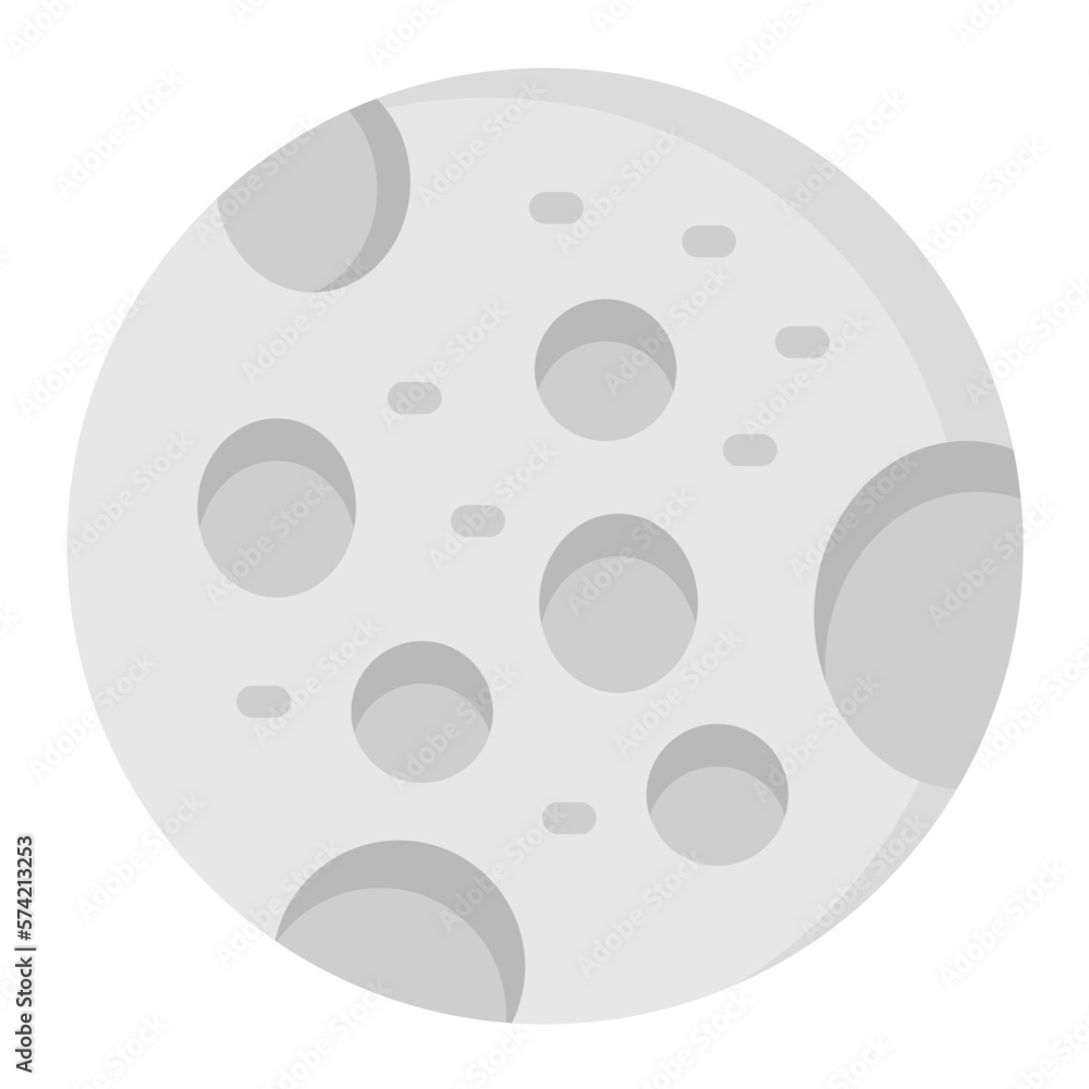 Full Moon Flat Multicolor Icon