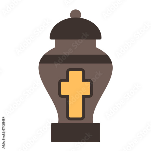 Urn Flat Multicolor Icon