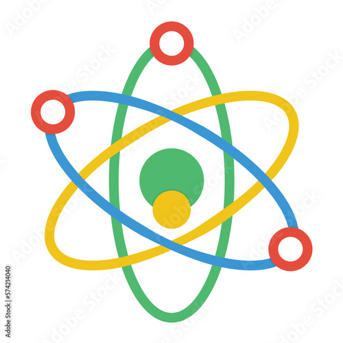 Atom Flat Multicolor Icon
