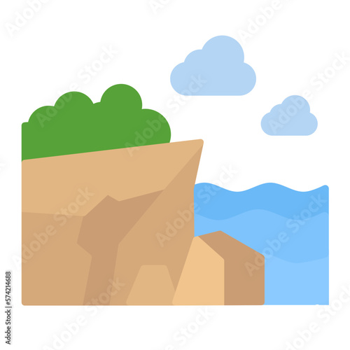 Cliff Flat Multicolor Icon