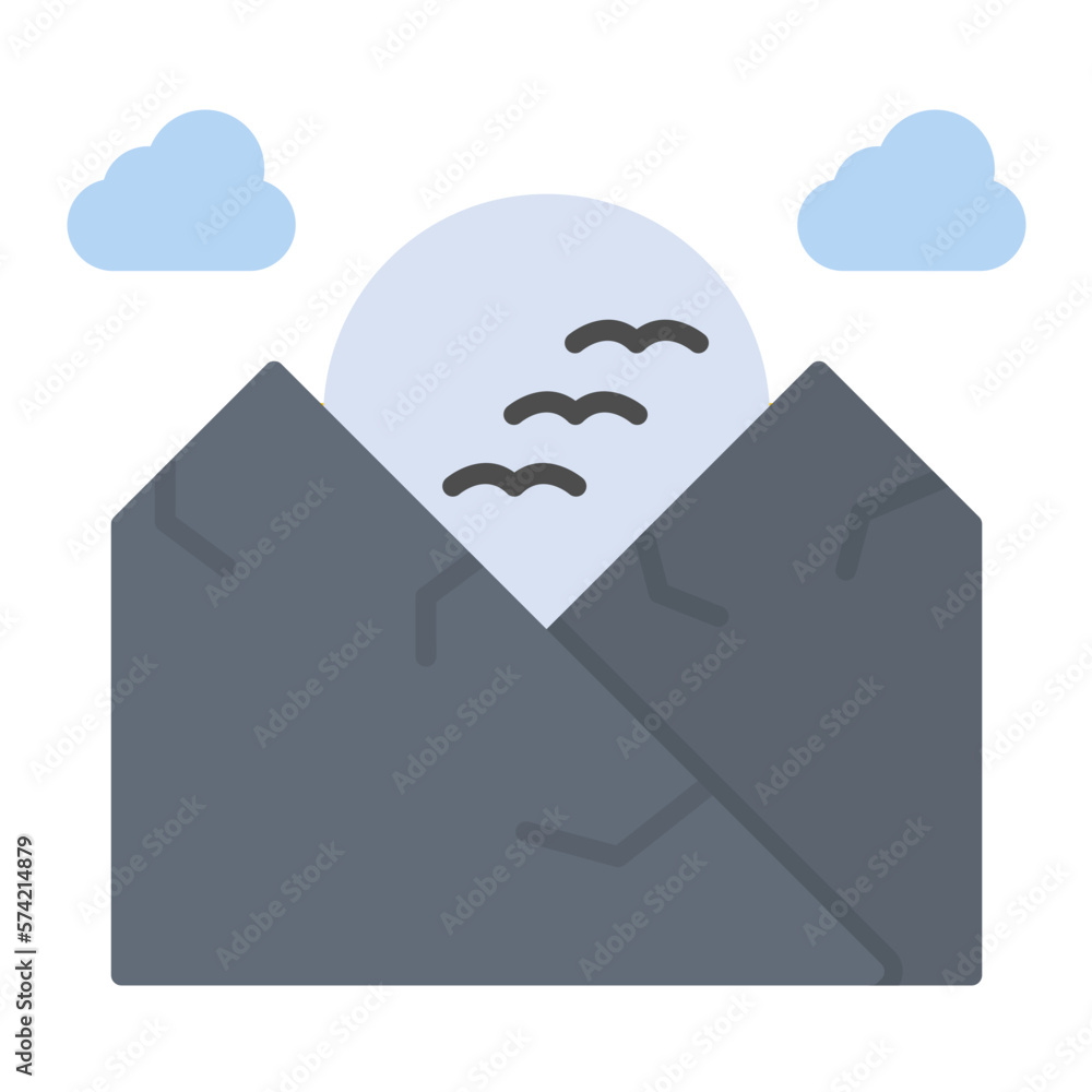 Sunset Landscape Flat Multicolor Icon Sunset Landscape Flat Multicolor Icon