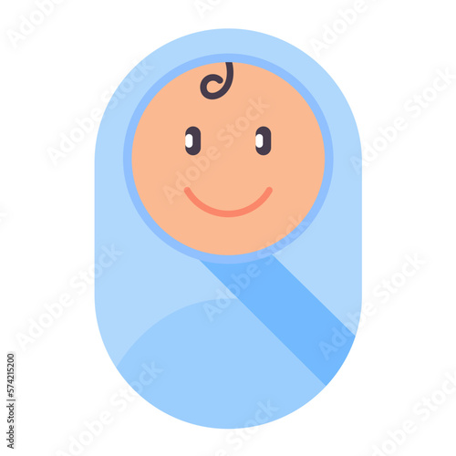 Newborn Baby Flat Multicolor Icon