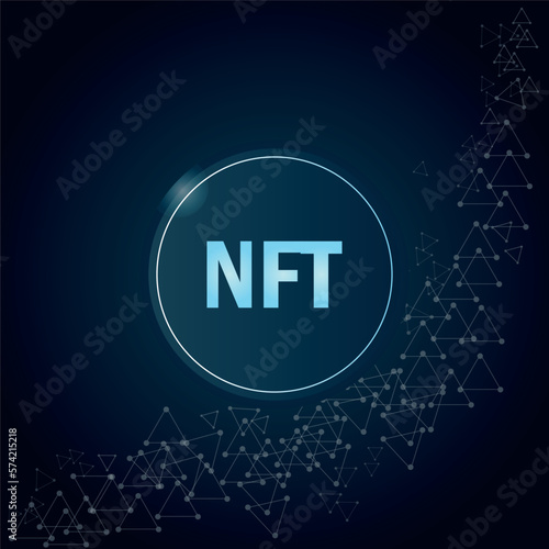 Digital nft non fungible token background design illustration