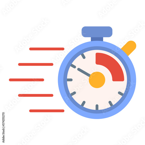 Chronometer Flat Multicolor Icon