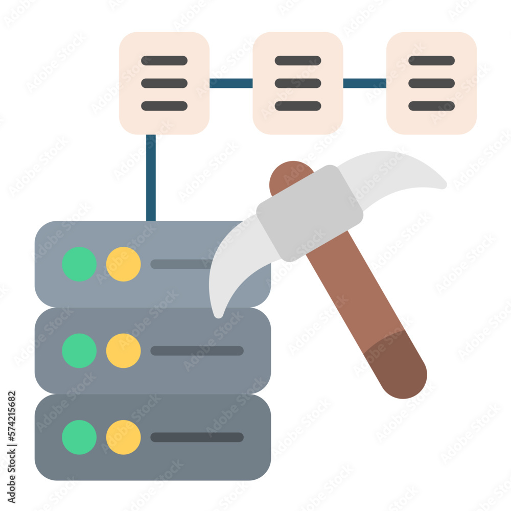 Data Mining Flat Multicolor Icon Data Mining Flat Multicolor Icon