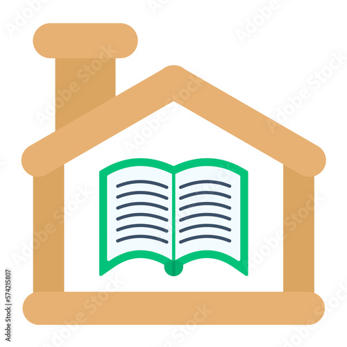 Homeschooling Flat Multicolor Icon