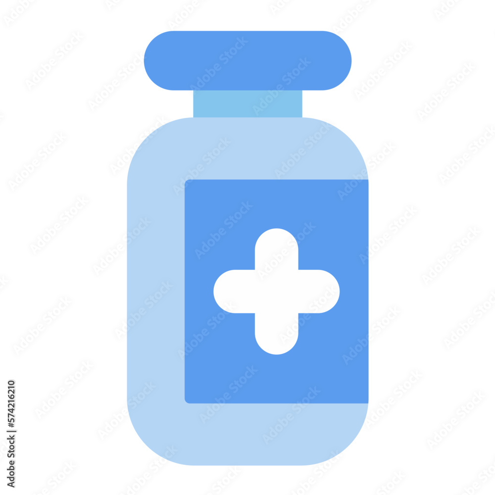 Pills Bottle Flat Multicolor Icon Pills Bottle Flat Multicolor Icon