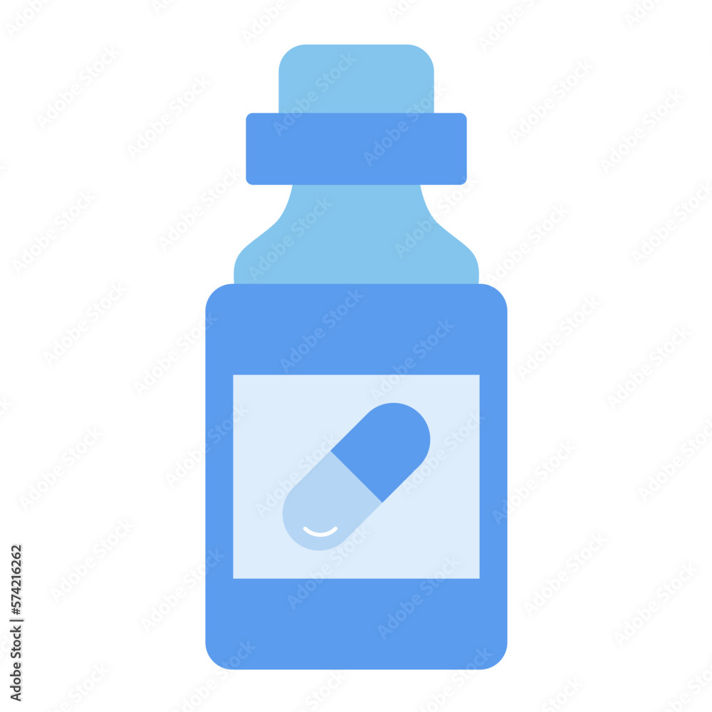 Tablets Bottle Flat Multicolor Icon Tablets Bottle Flat Multicolor Icon