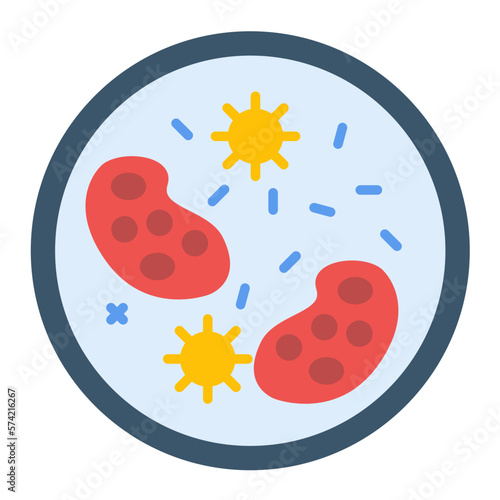 Microorganisms Flat Multicolor Icon