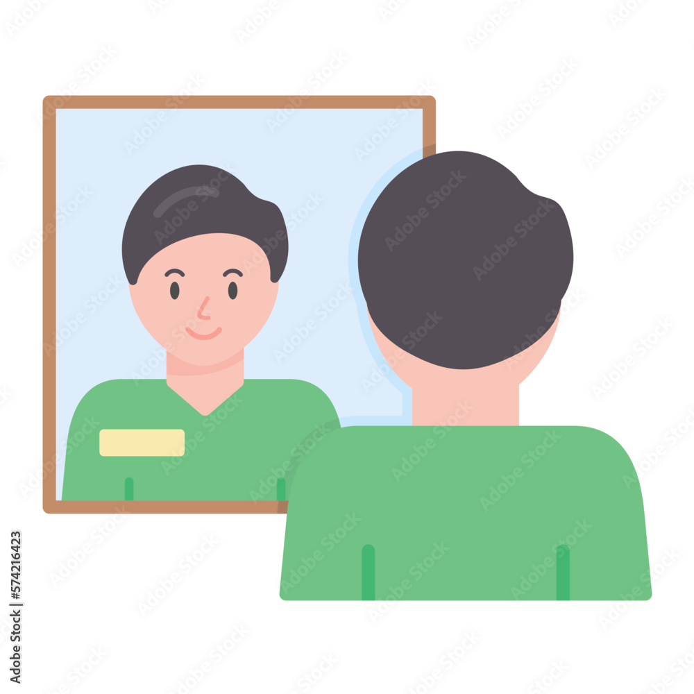 Self Awareness Flat Multicolor Icon Self Awareness Flat Multicolor Icon