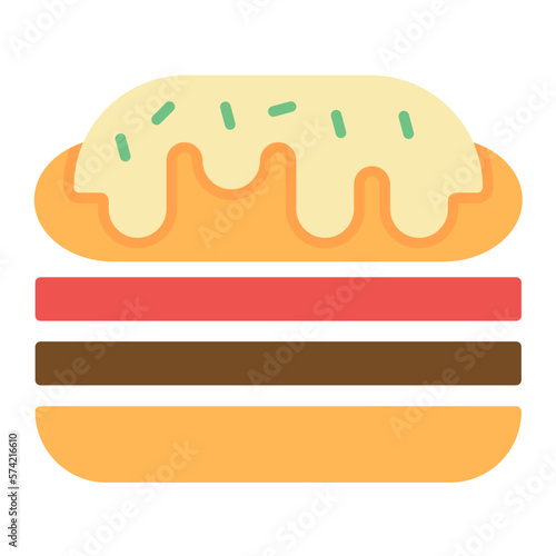 Cuban Sandwich Flat Multicolor Icon
