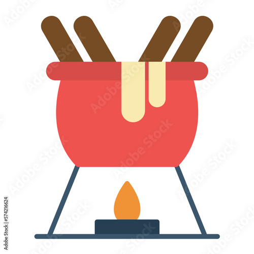Fondue Flat Multicolor Icon
