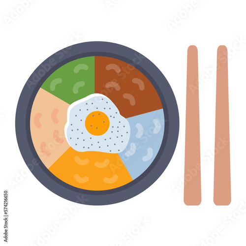 Bibimbap Flat Multicolor Icon
