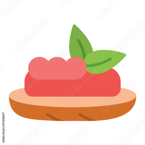 Bruschetta Flat Multicolor Icon