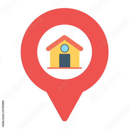 Tableau sur toile Home Destination Flat Multicolor Icon