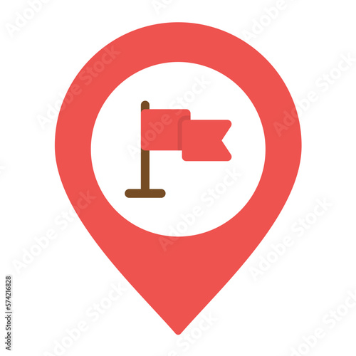 Arrived Destination Flat Multicolor Icon
