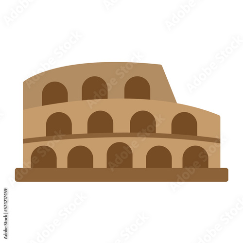 Colosseum Flat Multicolor Icon