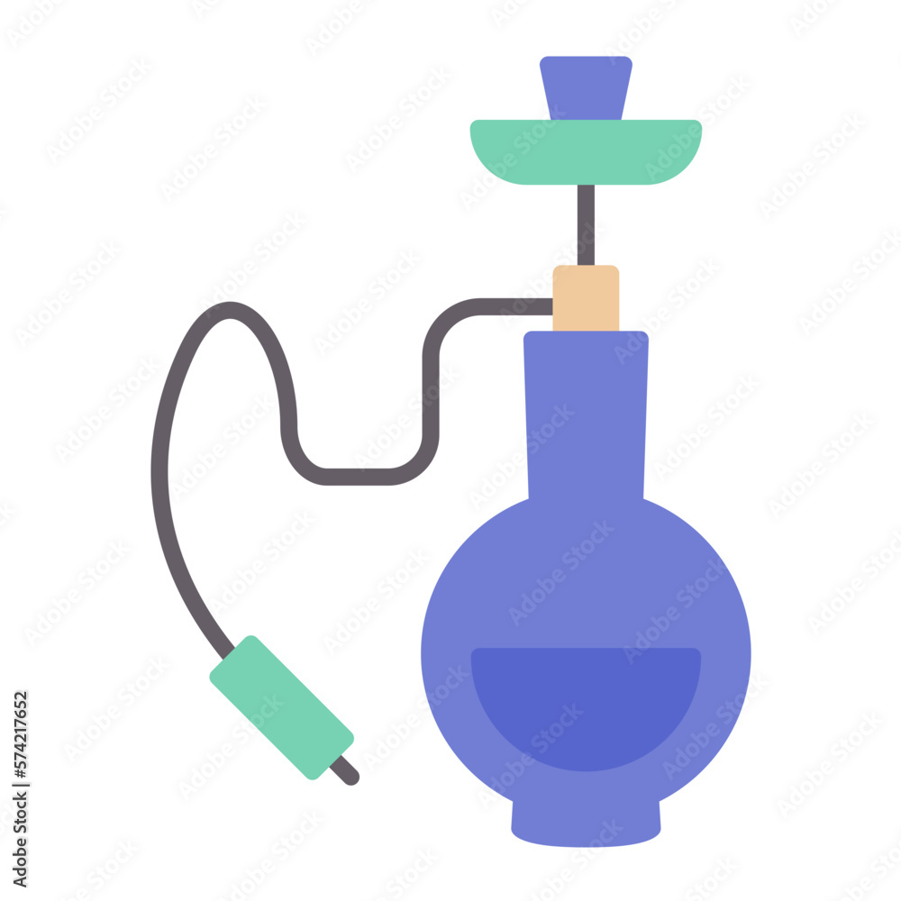 Fototapeta premium Hookah Flat Multicolor Icon