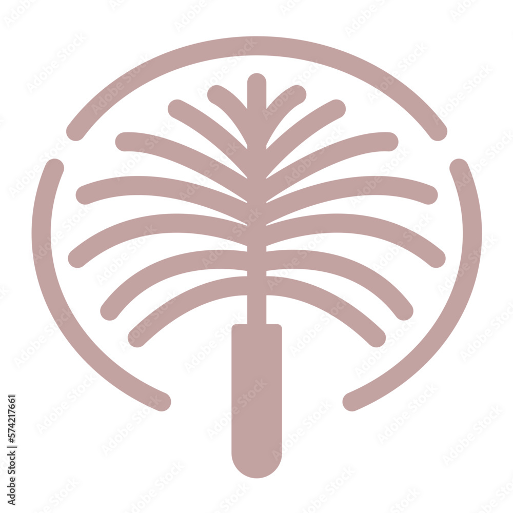 Fototapeta premium Palm Jumeirah Flat Multicolor Icon