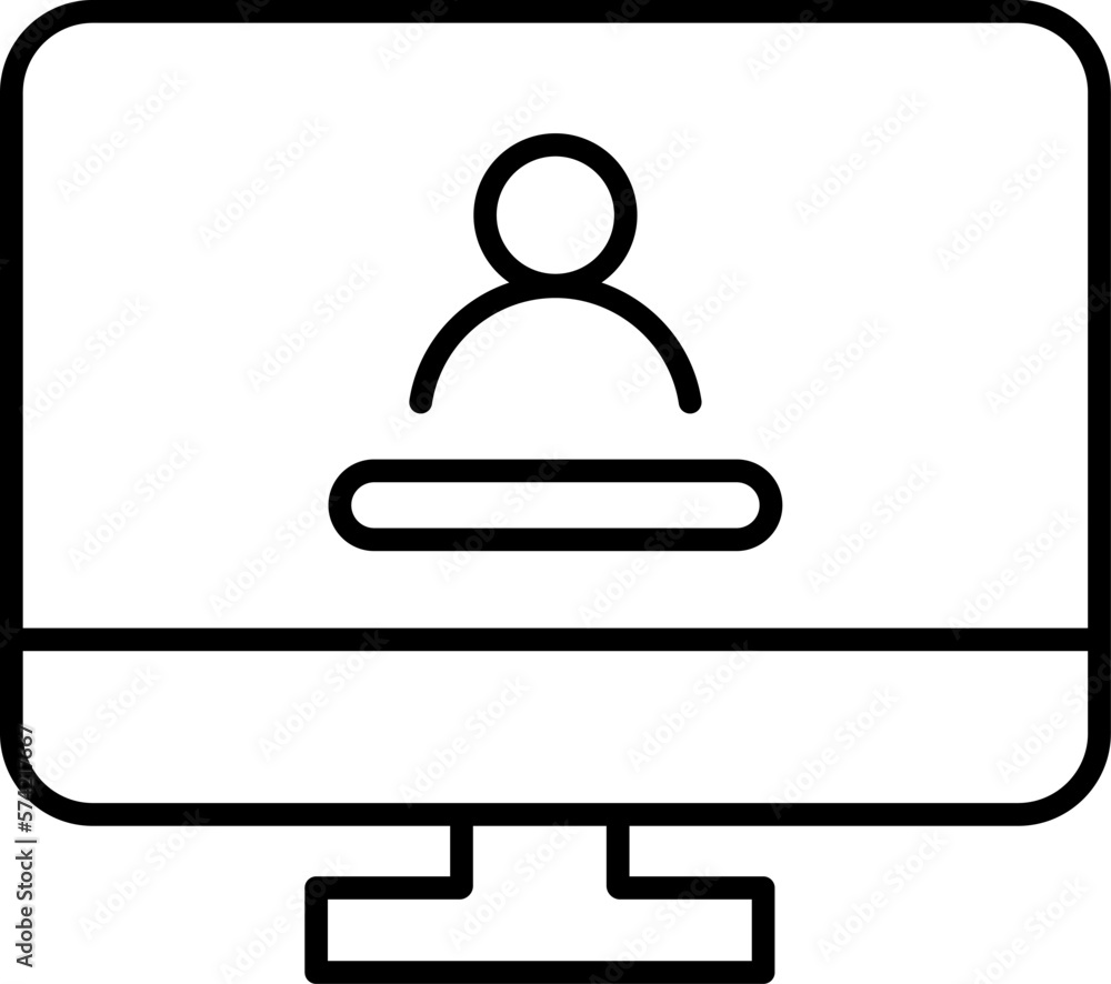 illustration of a pc computer monitor minimal icon illustration illustration of a pc computer monitor minimal icon illustration