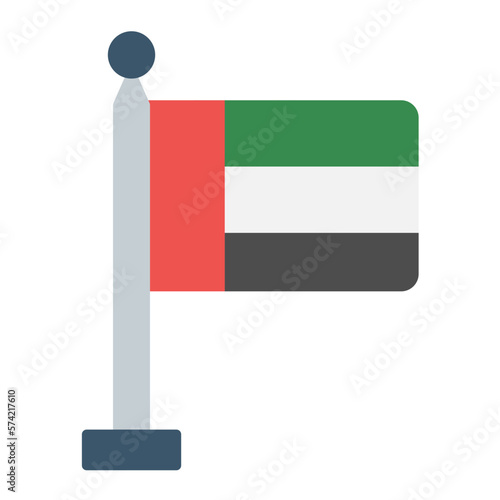 Dubai Flag Flat Multicolor Icon