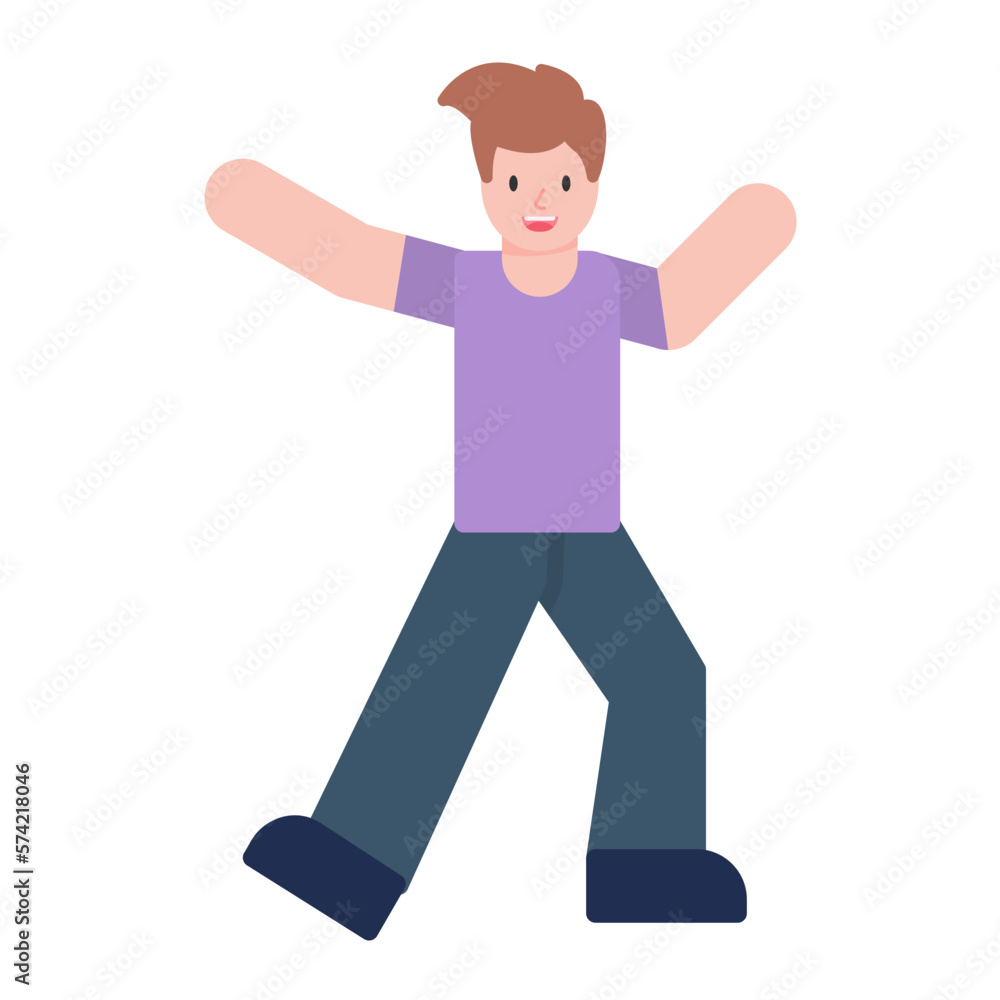 Dancing Flat Multicolor Icon Dancing Flat Multicolor Icon